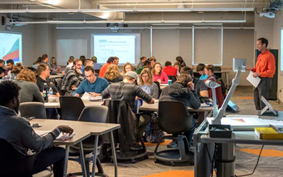 A classroom full of students